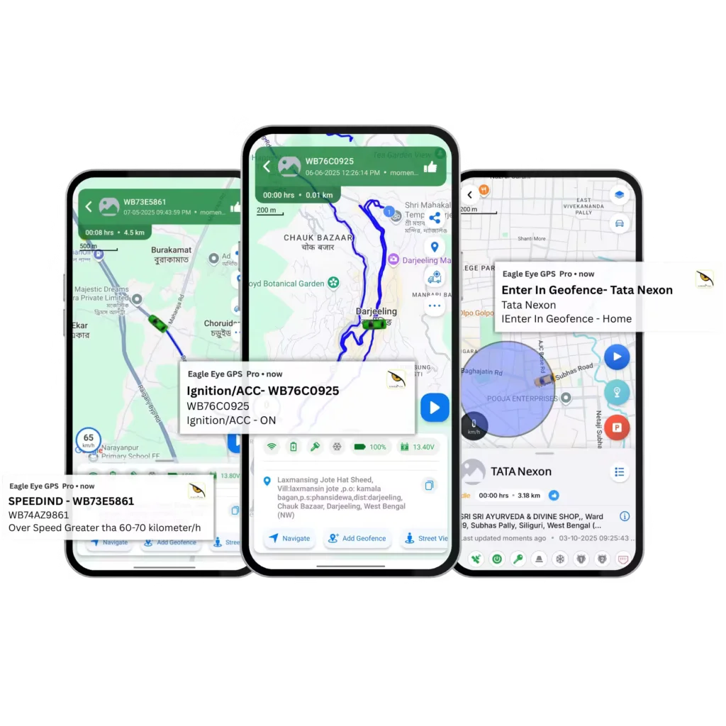 GPS tracking mobile app interface